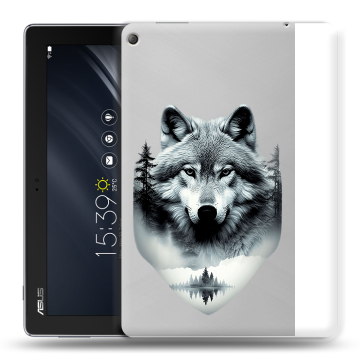 Силиконовый чехол на ASUS ZenPad 10 Z301ML с принтом Волк в лесу