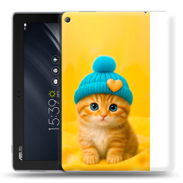 Силиконовый чехол на ASUS ZenPad 10 Z301ML с принтом Котенок в шапке Силиконовый чехол на ASUS ZenPad 10 Z301ML с принтом Котенок в шапке