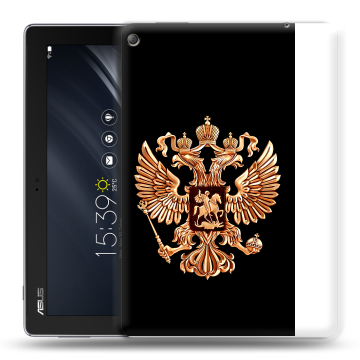 Силиконовый чехол на ASUS ZenPad 10 Z301ML с принтом Герб России золотой