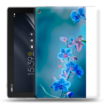 Силиконовый чехол на ASUS ZenPad 10 Z301ML с принтом Голубые цветы