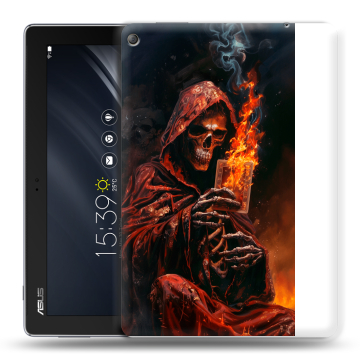 Силиконовый чехол на ASUS ZenPad 10 Z301ML с принтом Скелет и карты