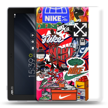 Силиконовый чехол на ASUS ZenPad 10 Z301ML с принтом Найк Nike яркий