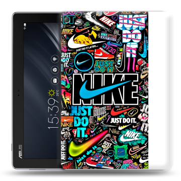 Силиконовый чехол на ASUS ZenPad 10 Z301ML с принтом найк nike черный