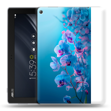 Силиконовый чехол на ASUS ZenPad 10 Z301ML с принтом голубые орхидеи