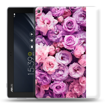 Силиконовый чехол на ASUS ZenPad 10 Z301ML с принтом лавандовые розы