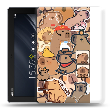 Силиконовый чехол на ASUS ZenPad 10 Z301ML с принтом капибара Силиконовый чехол на ASUS ZenPad 10 Z301ML с принтом капибара