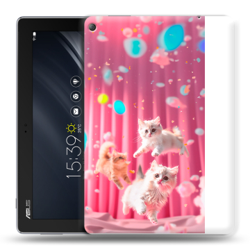 Силиконовый чехол на ASUS ZenPad 10 Z301ML с принтом милые котики