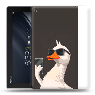 Силиконовый чехол на ASUS ZenPad 10 Z301ML с принтом утка в очках