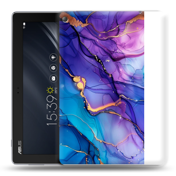 Силиконовый чехол на ASUS ZenPad 10 Z301ML с принтом синий мрамор