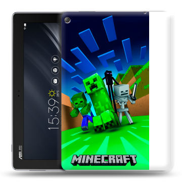 Силиконовый чехол на ASUS ZenPad 10 Z301ML с принтом Майнкрафт
