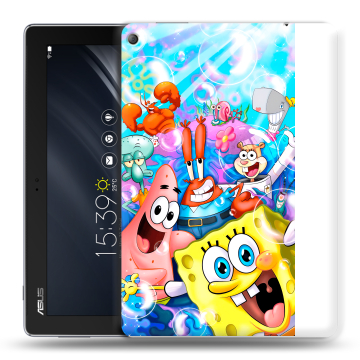 Силиконовый чехол на ASUS ZenPad 10 Z301ML с принтом спанчбоб спанч боб
