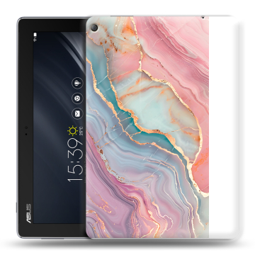 Силиконовый чехол на ASUS ZenPad 10 Z301ML с принтом розовый мрамор