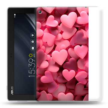Силиконовый чехол на ASUS ZenPad 10 Z301ML с принтом розовые сердечки