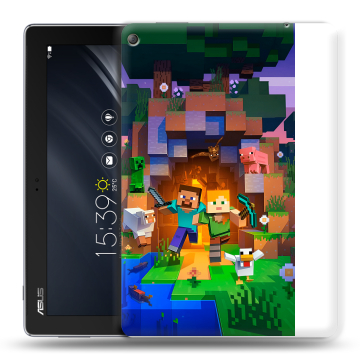 Силиконовый чехол на ASUS ZenPad 10 Z301ML с принтом Майнкрафт Minecraft