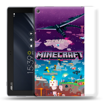 Силиконовый чехол на ASUS ZenPad 10 Z301ML с принтом Майнкрафт Minecraft