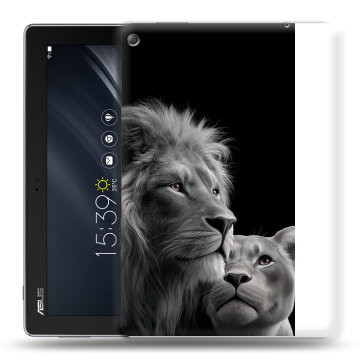 Силиконовый чехол на ASUS ZenPad 10 Z301ML с принтом Лев кошки