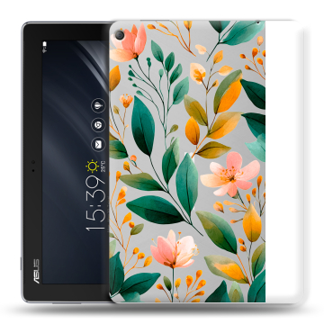 Силиконовый чехол на ASUS ZenPad 10 Z301ML с принтом Цветы паттерн
