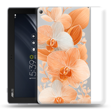 Силиконовый чехол на ASUS ZenPad 10 Z301ML с принтом Бежевые цветы