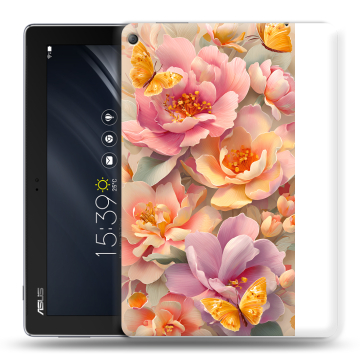 Силиконовый чехол на ASUS ZenPad 10 Z301ML с принтом Цветы и бабочки