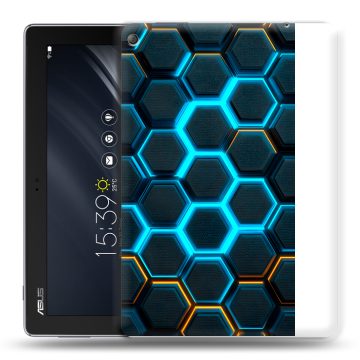 Силиконовый чехол на ASUS ZenPad 10 Z301ML с принтом Неоновые соты