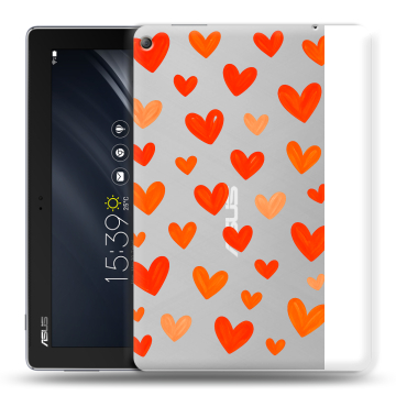 Силиконовый чехол на ASUS ZenPad 10 Z301ML с принтом Сердечки