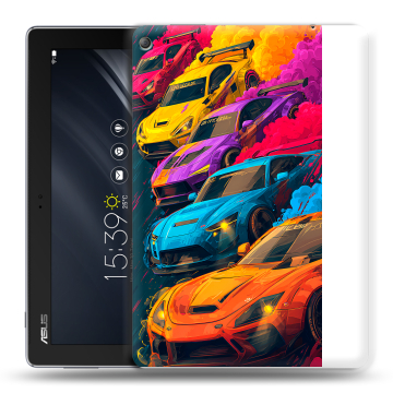 Силиконовый чехол на ASUS ZenPad 10 Z301ML с принтом Тачки