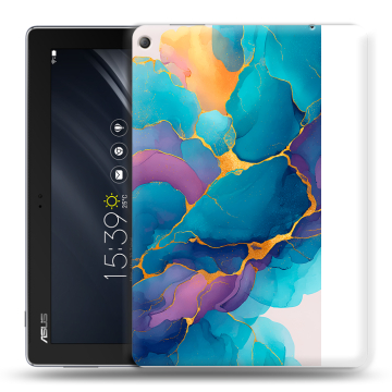 Силиконовый чехол на ASUS ZenPad 10 Z301ML с принтом Мрамор блестки