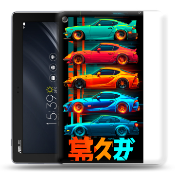 Силиконовый чехол на ASUS ZenPad 10 Z301ML с принтом машины тачки