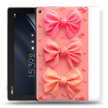 Силиконовый чехол на ASUS ZenPad 10 Z301ML с принтом Розовые бантики
