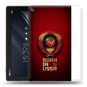 Силиконовый чехол на ASUS ZenPad 10 Z301ML с принтом Флаг Герб СССР
