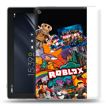Силиконовый чехол на ASUS ZenPad 10 Z301ML с принтом Roblox Роблокс