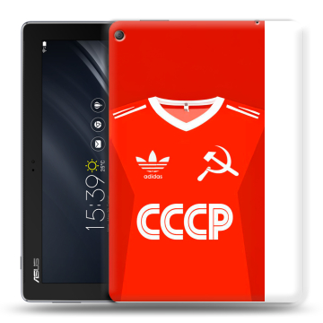 Силиконовый чехол на ASUS ZenPad 10 Z301ML с принтом Флаг Герб СССР