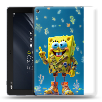 Силиконовый чехол на ASUS ZenPad 10 Z301ML с принтом Спанч боб Спанчбоб