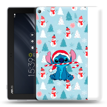 Силиконовый чехол на ASUS ZenPad 10 Z301ML с принтом Стич Новый год Силиконовый чехол на ASUS ZenPad 10 Z301ML с принтом Стич Новый год