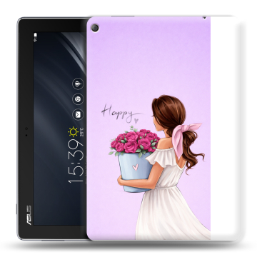 Силиконовый чехол на ASUS ZenPad 10 Z301ML с принтом женский