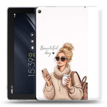 Силиконовый чехол на ASUS ZenPad 10 Z301ML с принтом женский