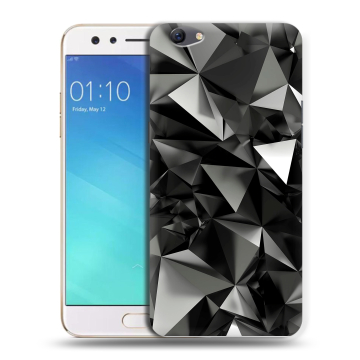 Силиконовый чехол на OPPO F3 с принтом Черные кристаллы