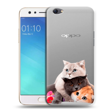 Силиконовый чехол на OPPO F3 с принтом Кошки