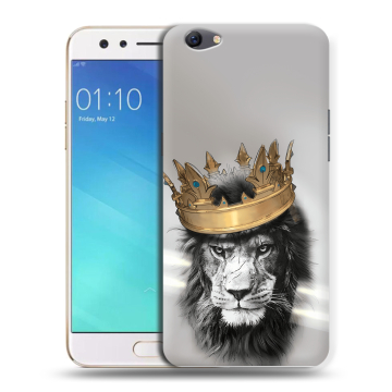 Силиконовый чехол на OPPO F3 с принтом Лев с короной