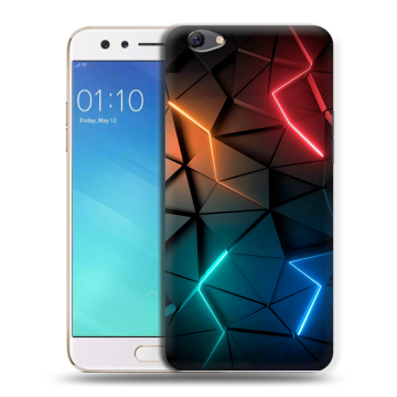 Силиконовый чехол на OPPO F3 с принтом Абстракция неон