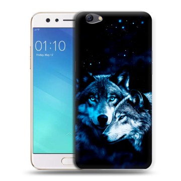 Силиконовый чехол на OPPO F3 с принтом Волки