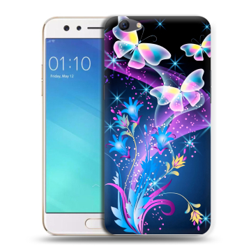 Силиконовый чехол на OPPO F3 с принтом Бабочки Силиконовый чехол на OPPO F3 с принтом Бабочки