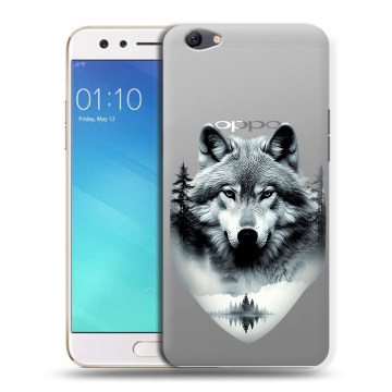 Силиконовый чехол на OPPO F3 с принтом Волк в лесу