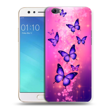 Силиконовый чехол на OPPO F3 с принтом Бабочки Силиконовый чехол на OPPO F3 с принтом Бабочки