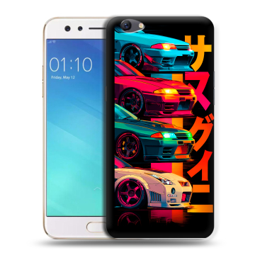 Силиконовый чехол на OPPO F3 с принтом Гоночные машины