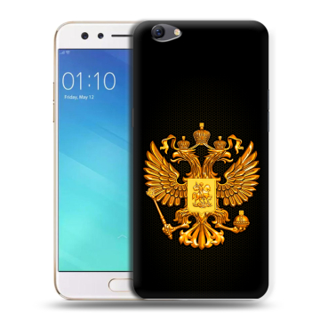 Силиконовый чехол на OPPO F3 с принтом Герб России желтый Силиконовый чехол на OPPO F3 с принтом Герб России желтый