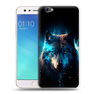 Силиконовый чехол на OPPO F3 с принтом Волк ночной Силиконовый чехол на OPPO F3 с принтом Волк ночной