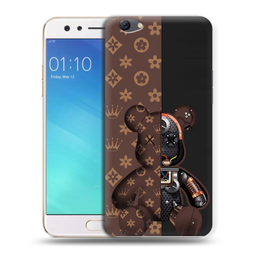 Силиконовый чехол на OPPO F3 с принтом Луи робот Силиконовый чехол на OPPO F3 с принтом Луи робот