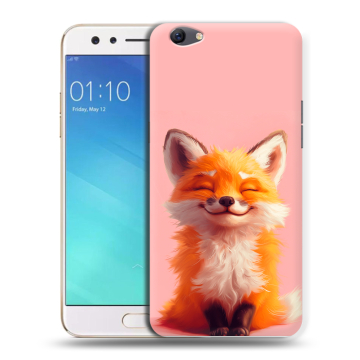 Силиконовый чехол на OPPO F3 с принтом милая лиса Силиконовый чехол на OPPO F3 с принтом милая лиса