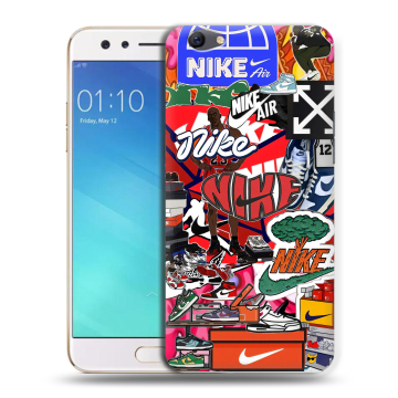 Силиконовый чехол на OPPO F3 с принтом Найк Nike яркий
